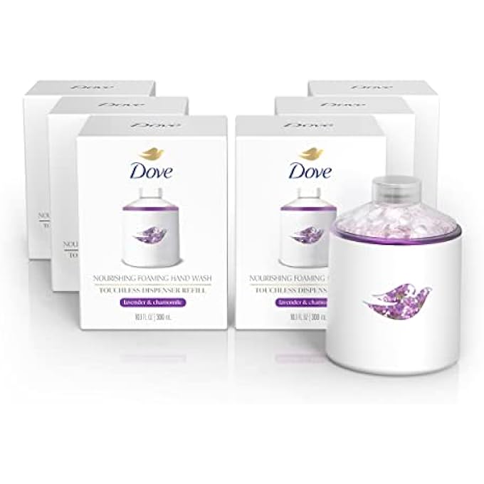 Dove NOURISHING FOAMING HAND WASH TOUCHLESS DISPENSER REFILL LAVENDER AND CHAMOMILE MOISTURIZING HAND WASH FOR LASTING NOURISHMENT 10.1 OZ 6-PACK - Image 1